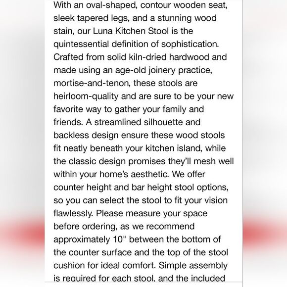 Maven Lane Luna Bar Stool In Rustic  Black Wood Finish - Picture 9 of 13